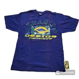 Brazil T Shirt Codigo Secreto Cotton Rubber Puffy Graphic New Purple Green Read